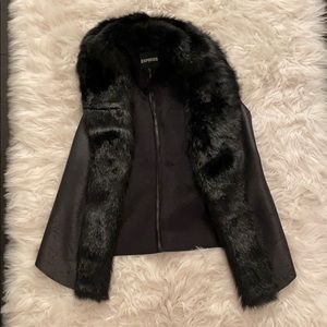 Express Faux Fur Vest - Black